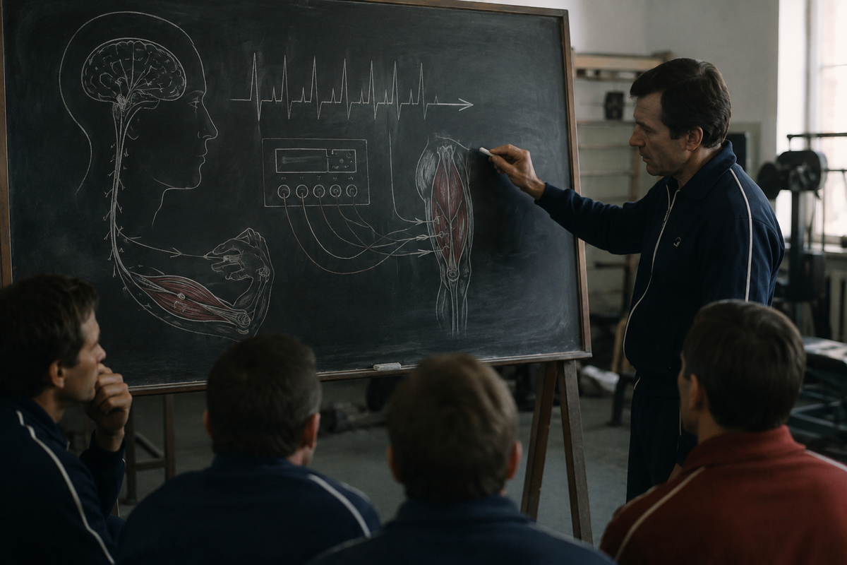 Diagram — nerve signal driving a muscle contraction